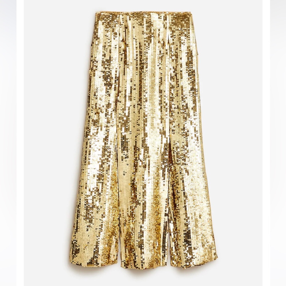J.Crew Collection Sequin Slip Skirt in Gold Size 0